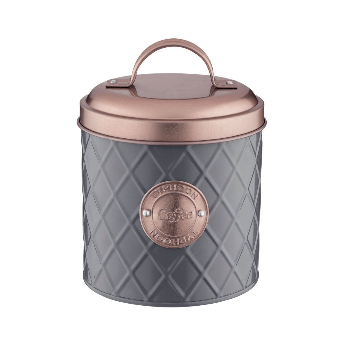 Typhoon grey shop and copper canisters