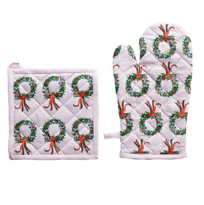 AllGifts Christmas Wreath Oven Glove & Pot Holder