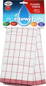 E-Cloth Classic Check Tea Towel - Red