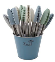 Load image into Gallery viewer, Zeal Classic Mini Silicone Tongs - Sage Green, Duck Egg Blue, French Grey &amp; Cream
