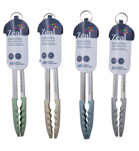 Zeal Classic Mini Silicone Tongs - Sage Green, Duck Egg Blue, French Grey & Cream