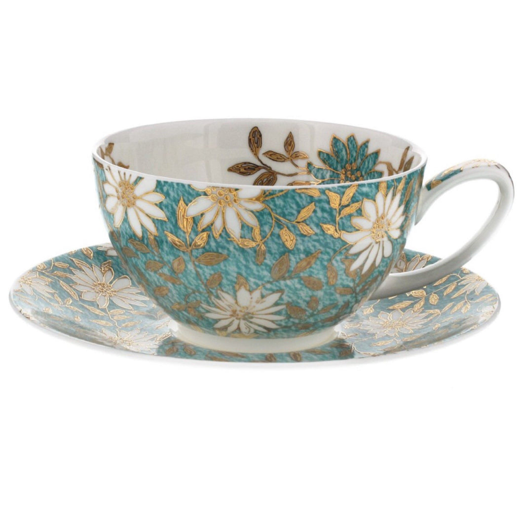 Dunoon Tea for One Cup & Saucer Nuovo Teal