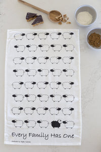 AllGifts Every Family Has One ~ Black Sheep Tea Towel