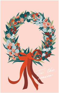 AllGifts Christmas Wreath Tea Towel