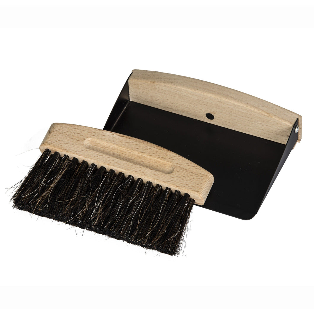 Table Brush & Pan, Wood & Horse Hair