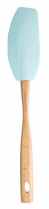 Chasseur Duck Egg Blue Silicone Curved Spatula with Wooden Handle